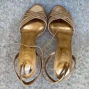Lauren Ralph Lauren Gold Strap Heels